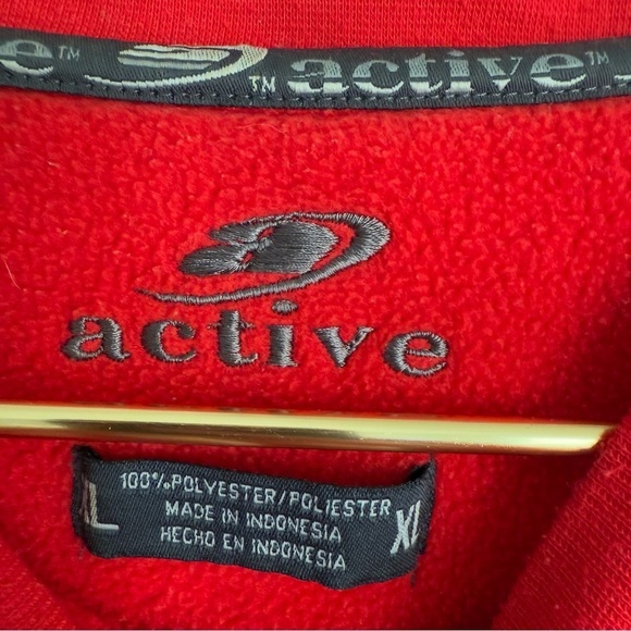 Vtg 90s Y2K Detroit Red Wings fleece pullover crewneck embroidered red size XL - Picture 3 of 5